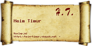 Heim Timur névjegykártya